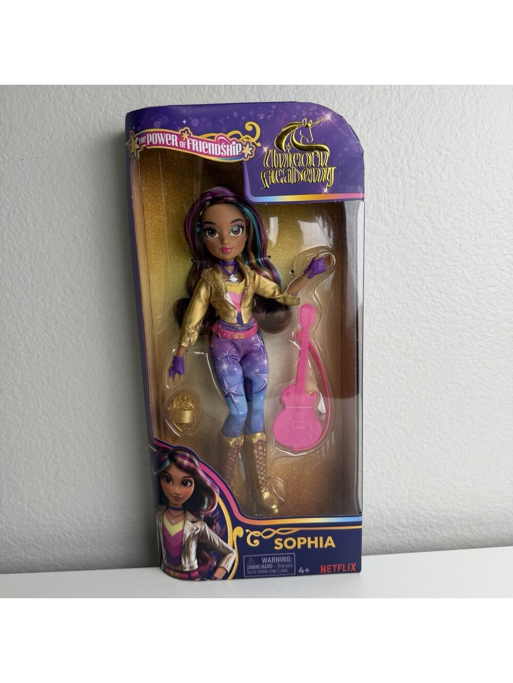 Spin Master Unicorn Academy Sophia Doll 9.5” Rainbow Hair Guitar Netflix